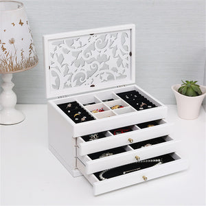 6 Tier Retro Wooden Jewelry Box