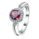 Round Natural Red Garnet Gemstone Ring