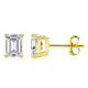 Emerald Cut Moissanite Stud Earrings