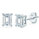 Emerald Cut Moissanite Stud Earrings