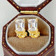 Emerald Cut Moissanite Stud Earrings
