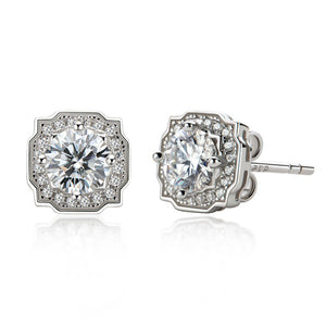 Halo Moissanite Earring