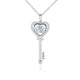 Moissanite Diamond Key Pendant Necklace