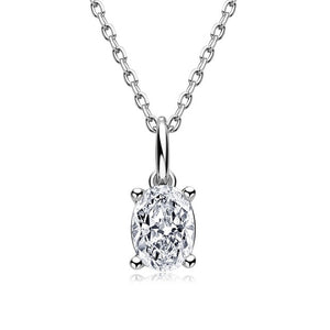 Silver Moissanite Solitaire Pendant Necklace