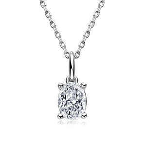 Silver Moissanite Solitaire Pendant Necklace