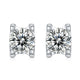 Sterling Silver 925 Round Diamond Earrings