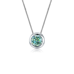 Green Moissanite Pendant Solitaire Necklace