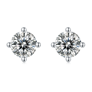 6 Prong Round  Diamond Stud Earring