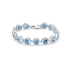 Natural Swiss Blue Topaz Chain Link Bracelet