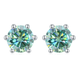 925 Silver 14K White Gold Moissanite Earrings