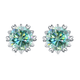 Round Gem Stud Earrings