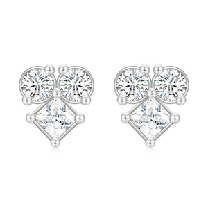 Gold Moissanite Diamond Earrings