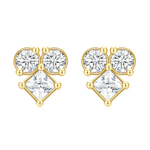 Gold Moissanite Diamond Earrings