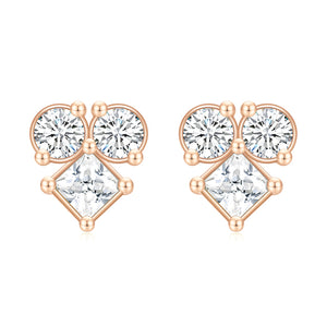 Gold Moissanite Diamond Earrings