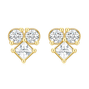 Gold Moissanite Diamond Earrings