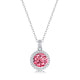 14K Gold Pink Moissanite Necklace