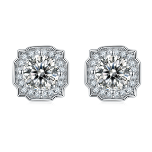 925 Sterling Silver Classic Halo Stud Earrings