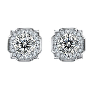 925 Sterling Silver Classic Halo Stud Earrings