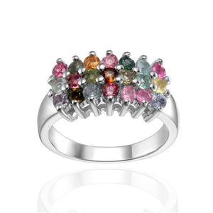 925 Sterling Silver Gemstone Band Ring