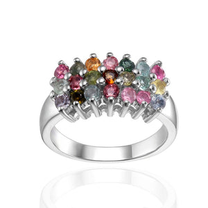 925 Sterling Silver Gemstone Band Ring