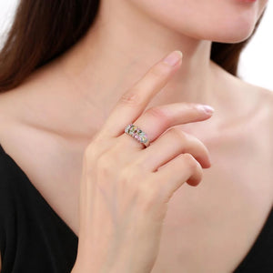 925 Sterling Silver Gemstone Band Ring