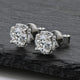 925 Sterling Silver Moissanite Diamond Stud Earrings