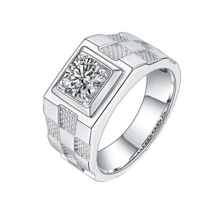 925 Sterling Silver Moissanite & Diamond Ring