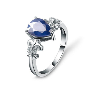 925 Sterling Silver Natural Sapphire Gemstone Ring