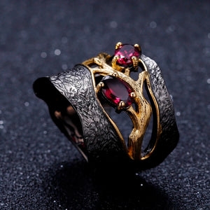 Natural Rhodolite Garnet Gemstone Ring
