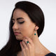 925 Sterling Silver Water Drop Green Agate Ring