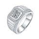 925 Sterling Silver White Gold Plated Moissanite Ring