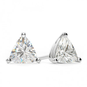 Colorless Triangle Cut Push Back Moissanite Stud Earrings