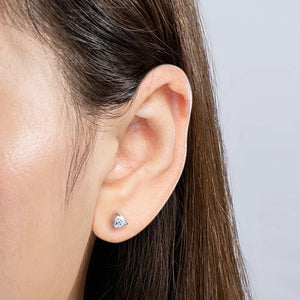 Colorless Triangle Cut Push Back Moissanite Stud Earrings