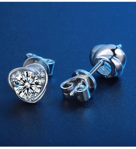 Heart Moissanite Diamond Earrings