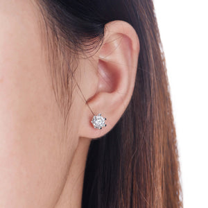 Diamond Snowflake Stud Earrings