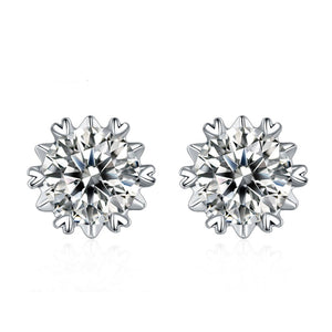 Diamond Snowflake Stud Earrings