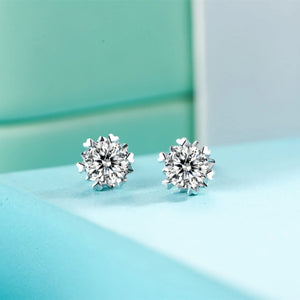 Diamond Snowflake Stud Earrings