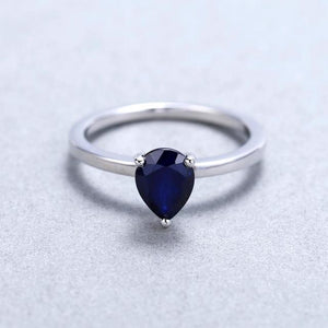 1.29Ct Natural Blue Sapphire Solitaire Engagement Ring