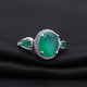 Natural Green Agate Gemstone Ring