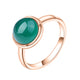 Ballet Natural Green Agate Gemstone Ring