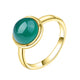 Ballet Natural Green Agate Gemstone Ring