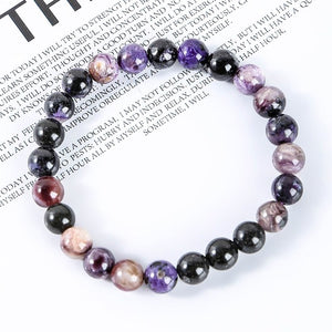 JD Natural Stone Charoite Bead Bracelets