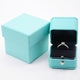 Luxury Romantic Blue Leather Ring  Box