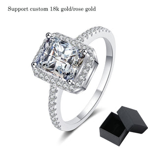2CT Radiant Cut Moissanite Diamond Ring