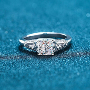 Princess Cut 100% Moissanite Diamond Ring