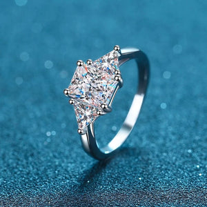 Radiant Cut 3ct Full Moissante Lab Grown Diamond Ring