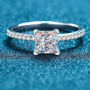 1 Carat Princess Cut Moissanite Ring