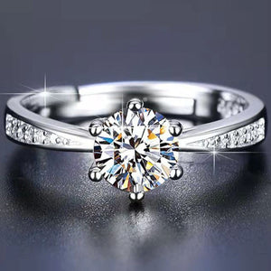 Real 3 Carat Moissanite Solitaire Diamond Ring