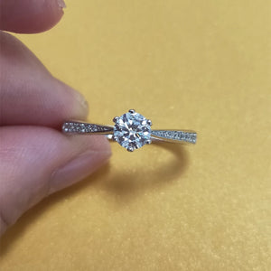 Real 3 Carat Moissanite Solitaire Diamond Ring