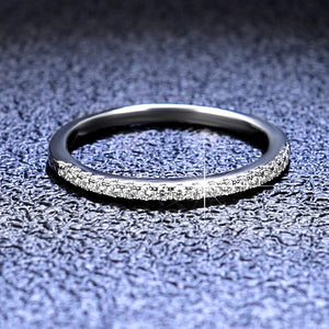 Sterling Silver Moissanite Diamond Ring